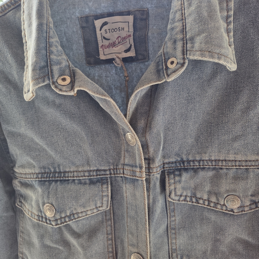 Boho Quilt Multicolor Patchwork Jean Jacket - image 3